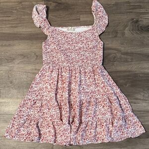 Altar'd State Floral Ruffle Pink Dress